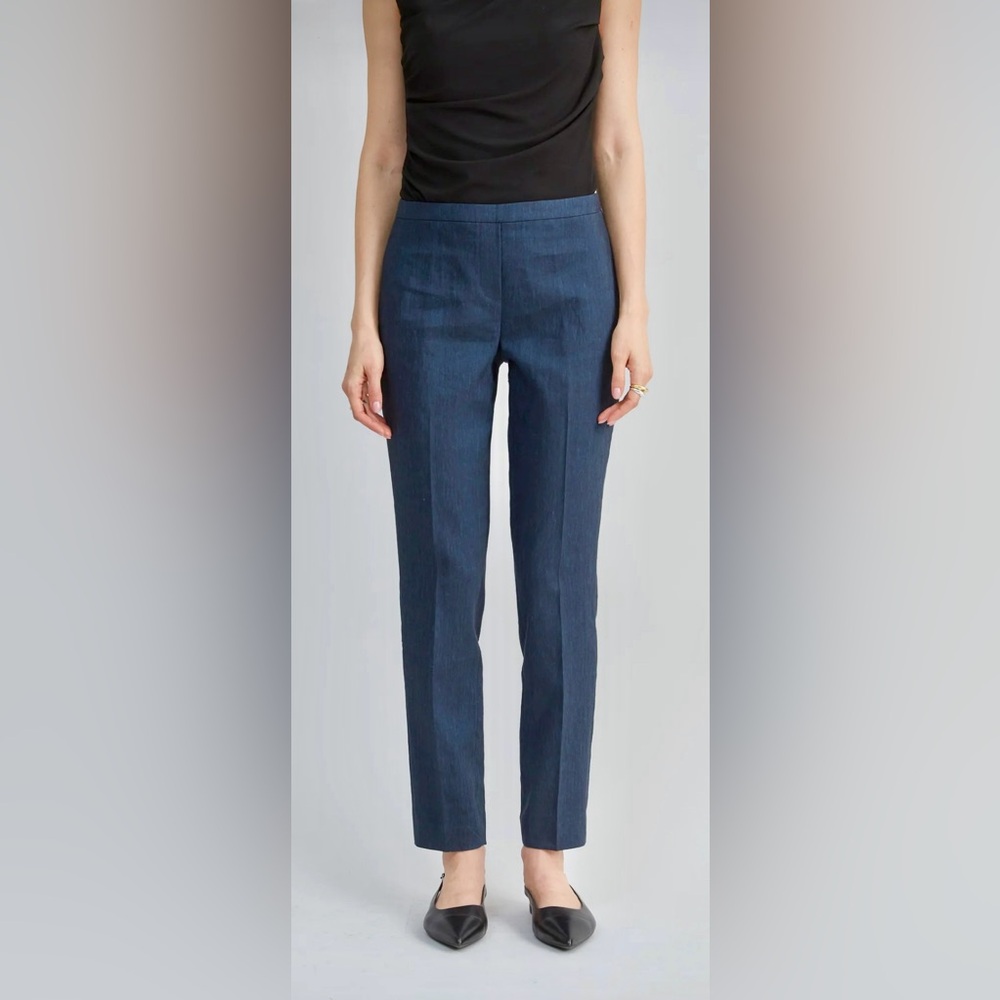 NWT Elie Tahari Linen Blend Navy Pants - Picture 3 of 8